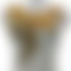 Col dentelle, encolure plastron fleur feuille lierre / jaune doré ** 33 x 41 cm ** applique brodée à coudre - cd218