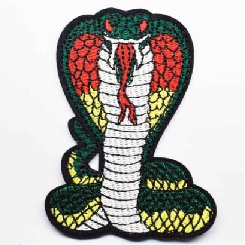 Écusson patch thermocollant - serpent cobra ** 6 x 8,5 cm ** applique à repasser