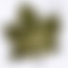 Écusson patch thermocollant - feuille bicolore / vert olive ** 7 x 8 cm ** applique à repasser