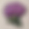 Écusson patch - fleur hortensia parme ** 6 x 7 cm ** applique brodée thermocollant - à repasser - c105