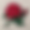 Écusson patch thermocollant - fleur rose rouge ** 6 x 6 cm ** applique à repasser - c107