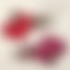 Écusson patch thermocollant - fleur de cerisier rouge ou vieux rose ** 10 x 6 cm ** applique à repasser - c108