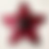 Écusson patch thermocollant - étoile bicolore sequin / rouge noir ** 8 x 8 cm ** applique brodée à repasser