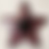 Écusson patch thermocollant - étoile bicolore sequin / rose noir ** 8 x 8 cm ** applique brodée à repasser