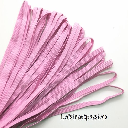 Ruban élastique souple plat / rose dragée ** 6 mm ** vendu au mètre - couture,  masque, etc ..