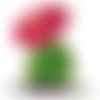 Écusson patch thermocollant - fleur rose cactus, pierre ** 6,5 x 7 cm ** applique brodée à repasser - c120