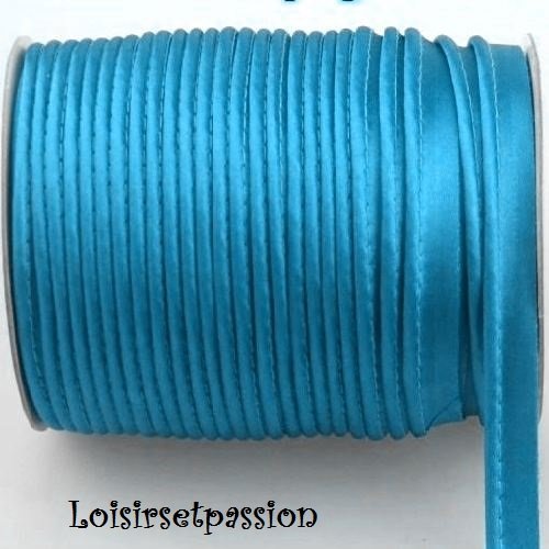 Ruban passepoil polyester satiné - 23 / bleu turquoise ** 12 mm ** bordure, coussin, nappe, sacs - vendu au mètre