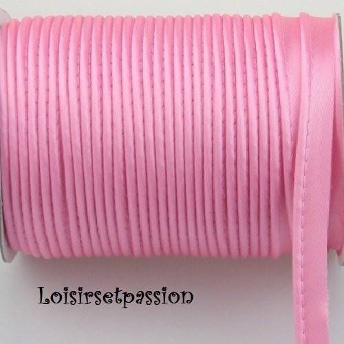 Ruban passepoil polyester satiné - 09 / rose ** 12 mm ** bordure, coussin, nappe, sacs - vendu au mètre