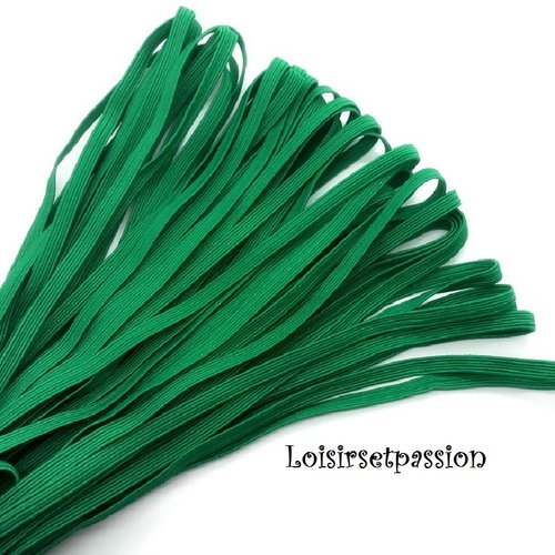 Ruban élastique souple plat / vert pré ** 6 mm ** vendu au mètre - couture,  masque, etc ..