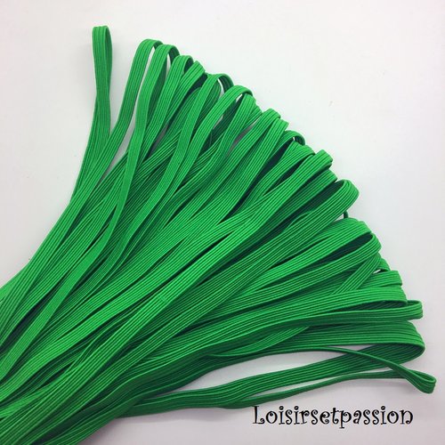 Ruban élastique souple plat / vert pomme ** 6 mm ** vendu au mètre - couture,  masque, etc ..
