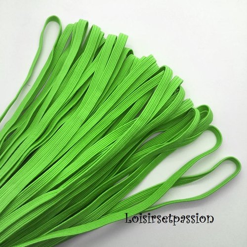 Ruban élastique souple plat / vert citron ** 6 mm ** vendu au mètre - couture,  masque, etc ..