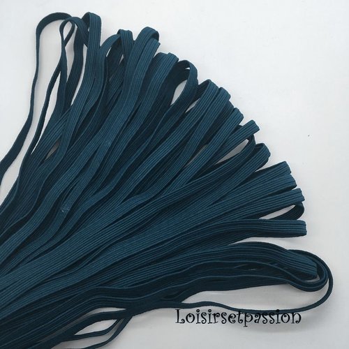 Ruban élastique souple plat / bleu marine foncé ** 6 mm ** vendu au mètre - couture,  masque, etc ..