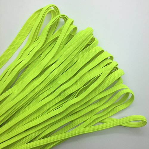 Ruban élastique souple plat / jaune vert fluo ** 6 mm ** vendu au mètre - couture,  masque, etc ..