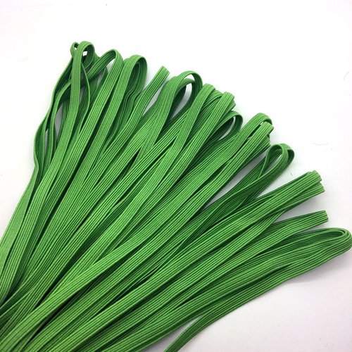 Ruban élastique souple plat / vert kaki clair ** 6 mm ** vendu au mètre - couture,  masque, etc ..