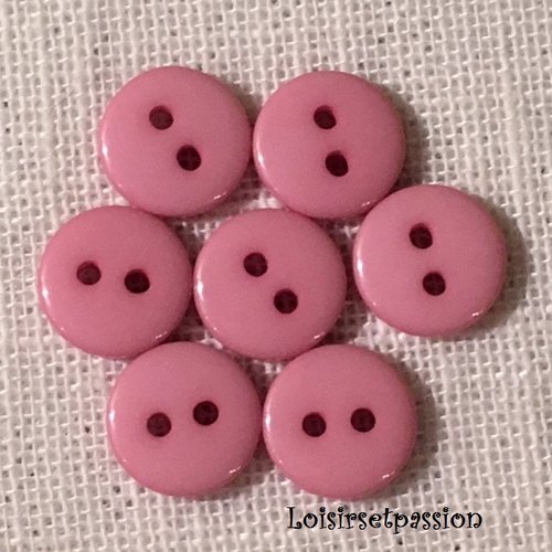 Lot de 10 petits boutons / vieux rose clair ** 9 mm ** bouton rond en résine - layette couture poupée bébé scrapbooking - br9mm