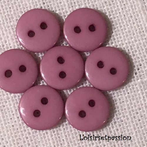 Lot de 10 petits boutons / vieux rose ** 9 mm ** bouton rond en résine - layette couture poupée bébé scrapbooking - br9mm