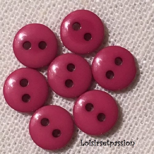 Lot de 10 petits boutons / bois de rose ** 9 mm ** bouton rond en résine - layette couture poupée bébé scrapbooking - br9mm