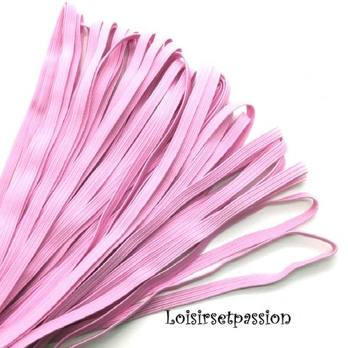 Ruban élastique souple plat / rose ** 6 mm ** vendu au mètre - couture,  masque, etc ..