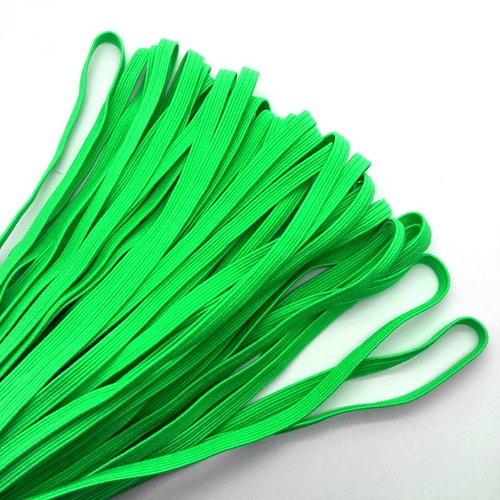 Ruban élastique souple plat / vert perroquet ** 6 mm ** vendu au mètre - couture,  masque, etc ..