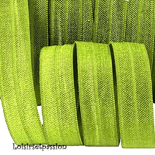 Ruban biais élastique uni souple satiné - 560 / vert chartreuse ** 16 mm ** foe oeko-tex 100 - vendu par 50 cm