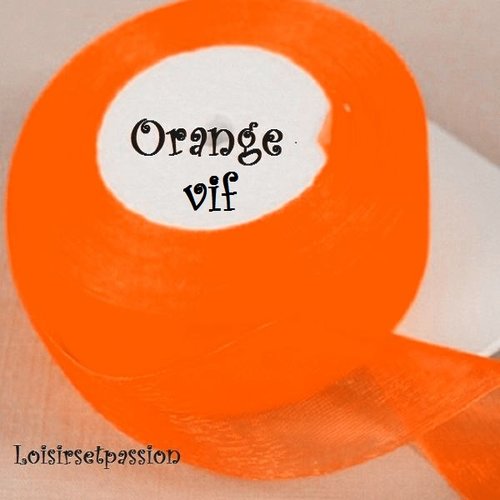 Ruban voile organza ** 25 mm ** 025 / orange vif - galon organdi - vendu au mètre