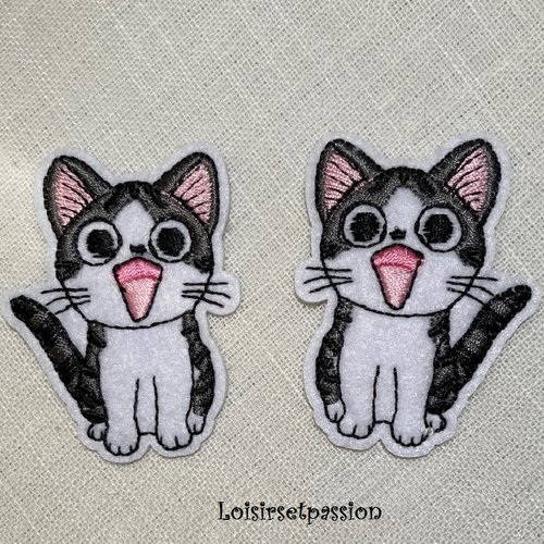 PATCH STRASS CRISTAL ** 5,5 x 6 cm ** CHAT KITTY vert Applique thermocollante