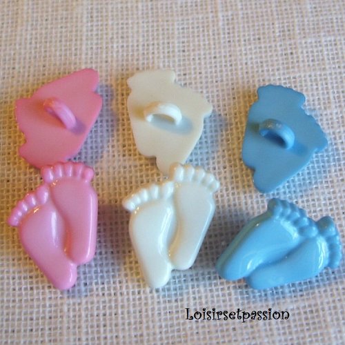 Bouton tige / pieds de bébé ** 12 x 17 mm ** vendu à l'unité - tricot couture - b28