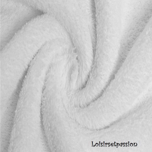 Tissu éponge / blanc - 94% coton 6% polyester - oeko-tex standard100