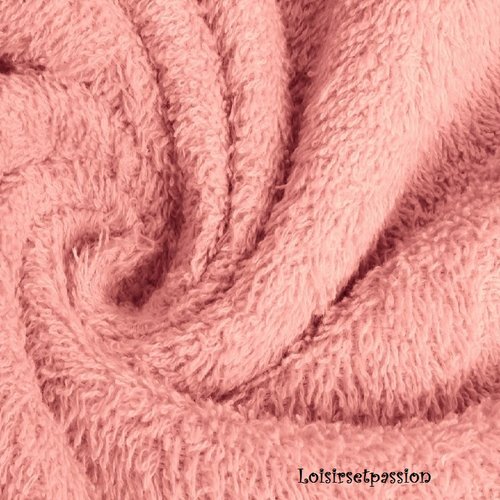 Tissu éponge / rose - 94% coton 6% polyester - oeko-tex standard100