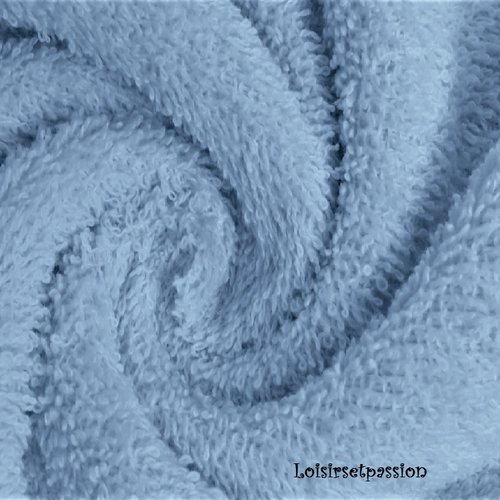 Tissu éponge / bleu ciel - 94% coton 6% polyester - oeko-tex standard100
