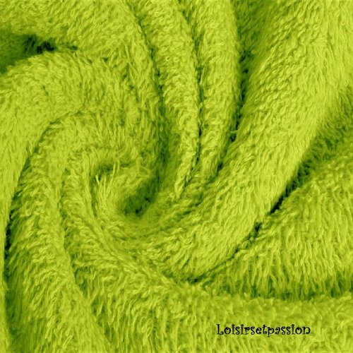 Tissu éponge / vert lime - 94% coton 6% polyester - oeko-tex standard100