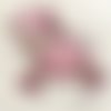 Écusson patch - petit mouton rose arabesque ** 6 x 5,5 cm ** applique brodée thermocollante