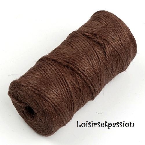 Cordon corde ficelle, chanvre jute / chocolat ** 2 mm ** création rustique et naturelle - vendu par 5 mètres