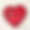 Écusson patch - coeur rouge clin d'oeil ** 5,5 x 5 cm ** applique brodée thermocollante