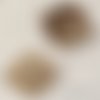 Perle connecteur - rond ciselé perle nacrée, métal doré ** 21 x 15  mm ** charm, breloque - vendu à l'unité - pm35