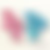 Écusson patch brodé thermocollant - duo chien dansant, bleu rose ** 12 x 9 cm ** applique à repasser