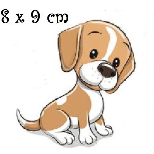 Patch dessin transfert thermocollant - collection chien / n°4 ** 8 x 9  cm ** sérigraphie à repasser - t221
