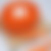 Ruban voile organza à petits pois / orange - blanc ** 25 mm ** vendu au mètre - do03