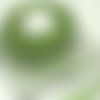 Ruban voile organza à petits pois / vert mousse - blanc ** 25 mm ** vendu au mètre - do03