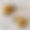 Breloque, charm, pendentif, perle boule lisse, calotte strass dorée / jaune doré ** 10 mm ** vendu à l'unité - bc06