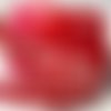 Ruban fantaisie ajouré dentelle arabesque / rouge ** 22 mm ** aspect plastifié - vendu au mètre