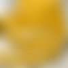 Ruban fantaisie ajouré dentelle arabesque / jaune tournesol ** 22 mm ** aspect plastifié - vendu au mètre