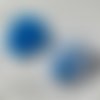 Bouton boule tige plastique - patte d'animal, chat chien ours / bleu azur ** 12 x 14 mm ** vendu à l'unité - couture - b36
