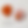 Bouton boule tige plastique - patte d'animal, chat chien ours / orange ** 12 x 14 mm ** vendu à l'unité - couture - b36