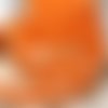 Ruban fantaisie ajouré dentelle arabesque / orange vif ** 22 mm ** aspect plastifié - vendu au mètre