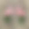 Patch écusson thermocollant - flamant rose oiseau symétrique / n°13 * 6,5 x 11 cm * applique à repasser