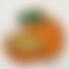 Écusson patch brodé thermocollant - orange, fruit ** 5,5 x 5 cm ** applique à repasser