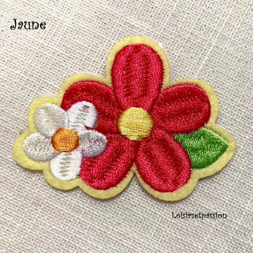 Écusson Fleurs Thermocollant - Rose Rouge