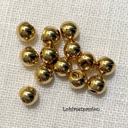 Lot de 6 mini bouton perle boule nacré / doré ** 6 mm ** scrapbooking couture poupée mariage - b03