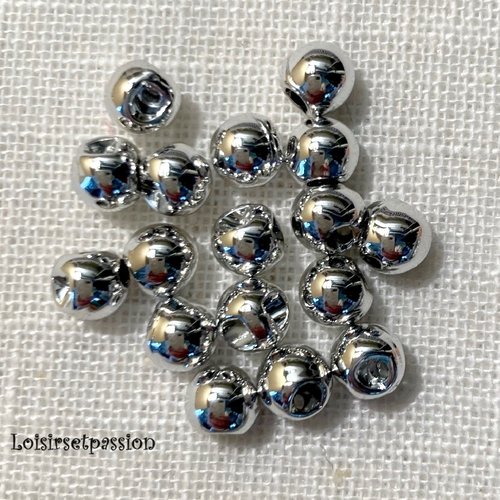 Lot de 6 mini bouton perle boule nacré / argenté ** 6 mm ** scrapbooking couture poupée mariage - b03